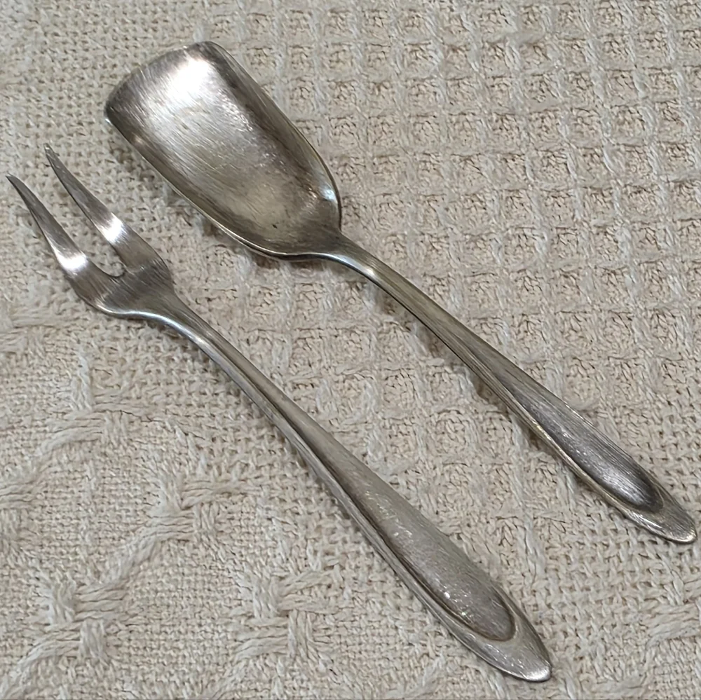 Vintage Meridian Silverplate Co FIRST LADY Serving Spoon Shovel and Fork Set